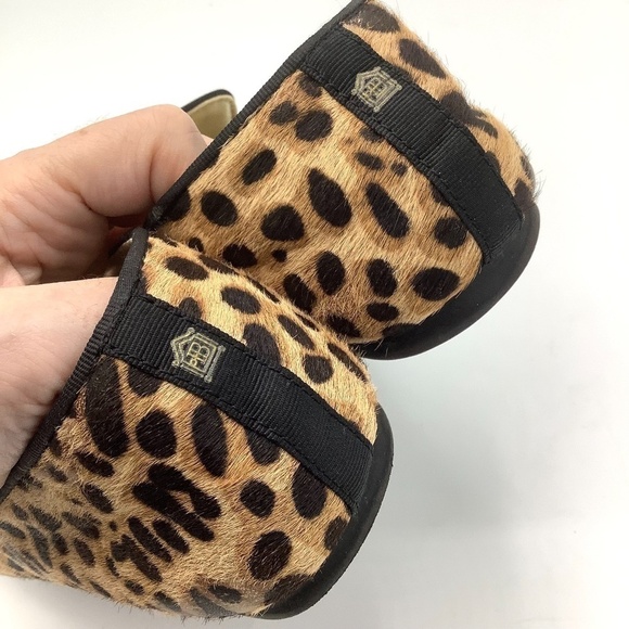 Birdies Starling Smoking Slipper in Cheetah Print Calf Hair Quilted Flats Size 7 - Picture 11 of 16